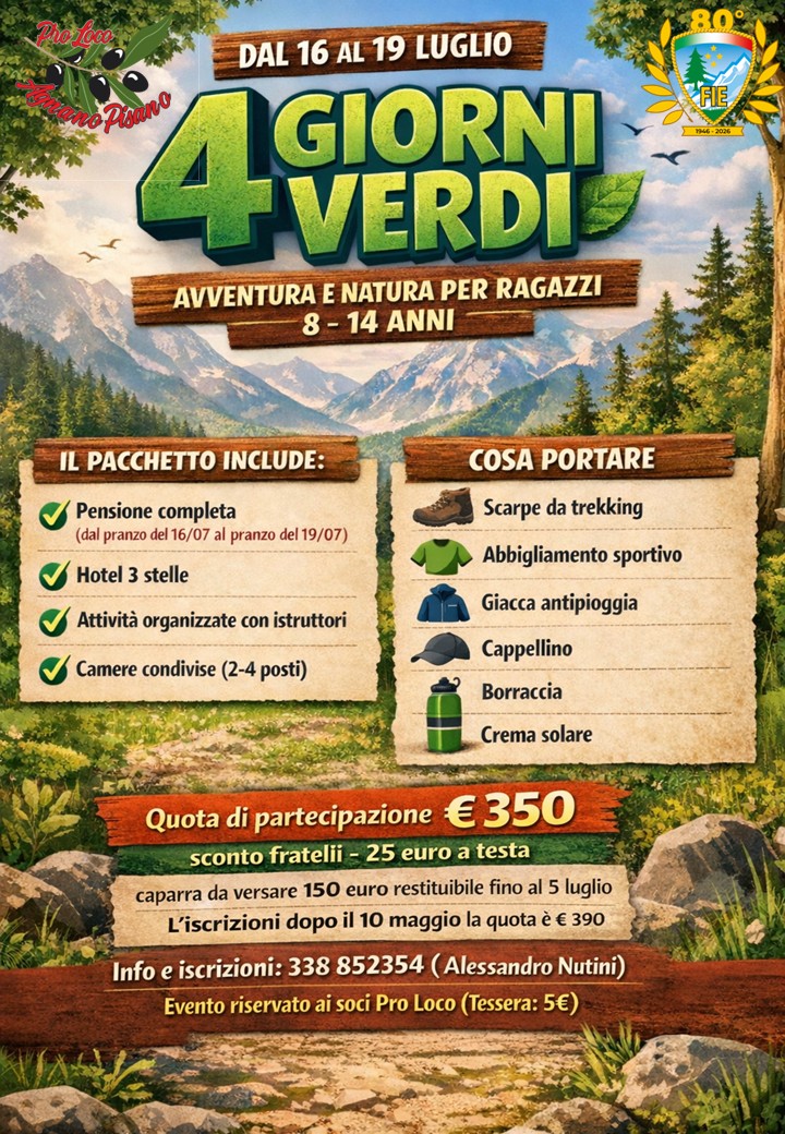4 Giorni Verdi 16 - 19 Luglio 2026